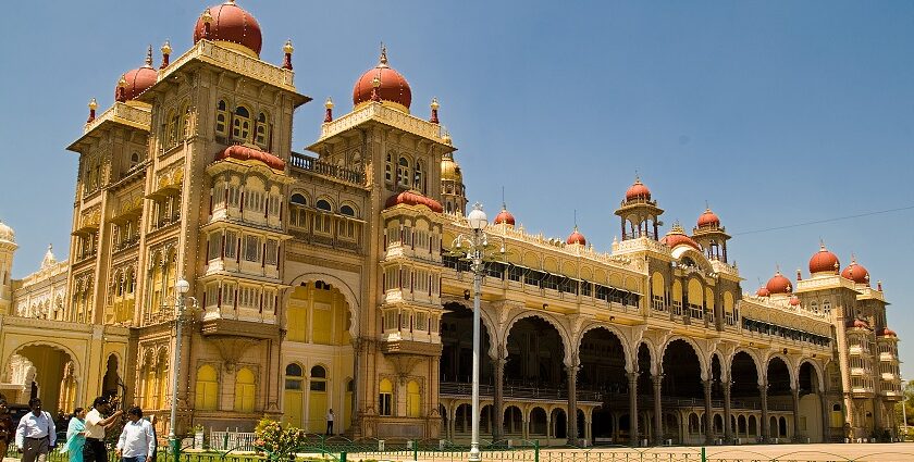 View of the Mysore palace, one of the must places to visit in Karnataka in January