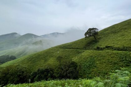 An image of Kuduremukha Peak Trek which is one of the most iconic treks of Karnataka.