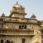 An image of a scenic view of Jahangir Mahal, Orchha, Madhya Pradesh, India.