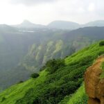 Scenic view from the top of the lush green hills on pune a majestic Places to visit in Pune with friends