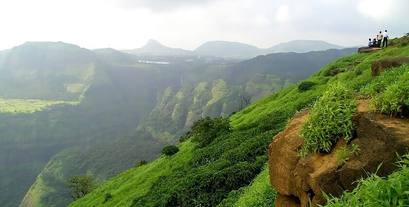 Scenic view from the top of the lush green hills on pune a majestic Places to visit in Pune with friends