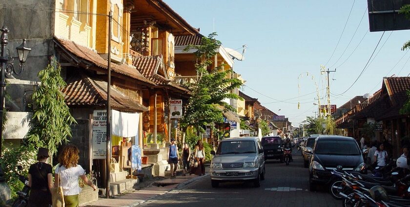 Monkey Forest Street, one of the best places to visit in Ubud in Bali, Indonesia.