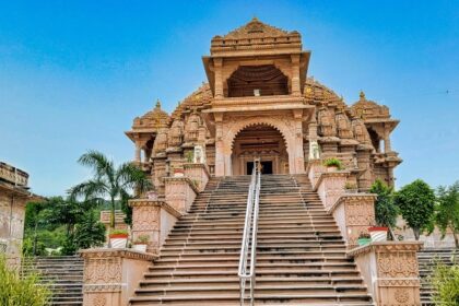 Dholya Ganpati temple on river Krishna Maai at Wai Satara in the state of Maharashtra.