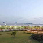 A view of the Aurangabad Airport NITB during dusk captured by a photographer.