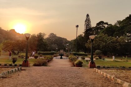 Sunset view from the lalbagh botanical garden, bengaluru which is one of the best places to visit near Bangalore