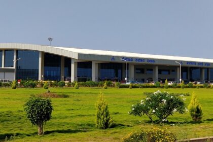 A scenic view of Belgaum Airport city highlighting its greenery and landscape