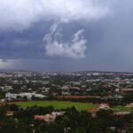 A sky view of the Hubli city.