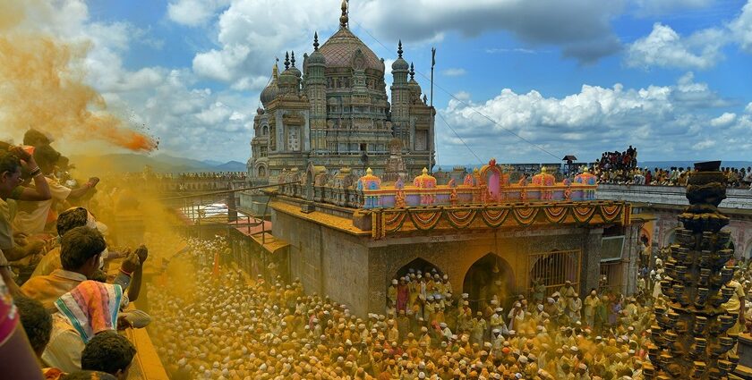 A picture of Khandoba Temple, a place to visit near Jejuri, showcasing its blend of spirituality.