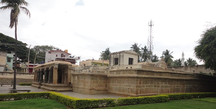 A serene view of Kolaramma Temple complex situated in Kolar, Karnataka