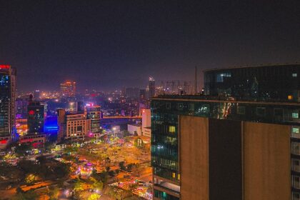 An image of Navi Mumbai showing the lively atmosphere at night, one of the top spots to explore.