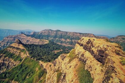 A Scenic view of Satara with rolling hills and lush greenery in Maharashtra, India.