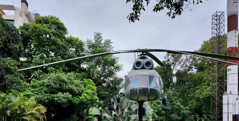 The Indian Airforce Mil Mi-8 showcased at the National Military Museum and Park.