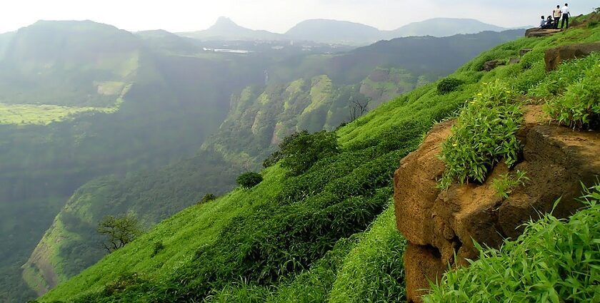 View of a cliff top in Lonavala, one of the best places near Navi Mumbai for weekend