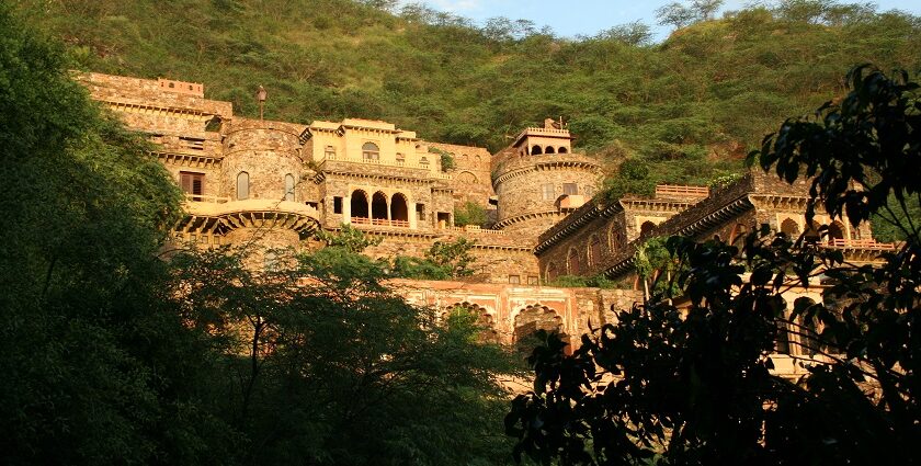 Neemrana Fortress in Alwar, a stunning weekend getaway near Gurgaon for visitors.