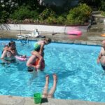 A shot of people enjoying a pool party in Jaipur.