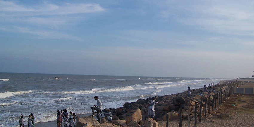 An image of Poompuhar Beach, a scenic spot.