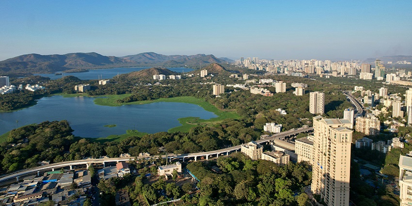 A glimpse of Powai Lake - one of the best places to visit in Mumbai for couples.