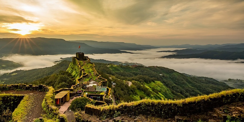 Explore the Pratapgad Fort known for its stunning architecture and intricate carvings.