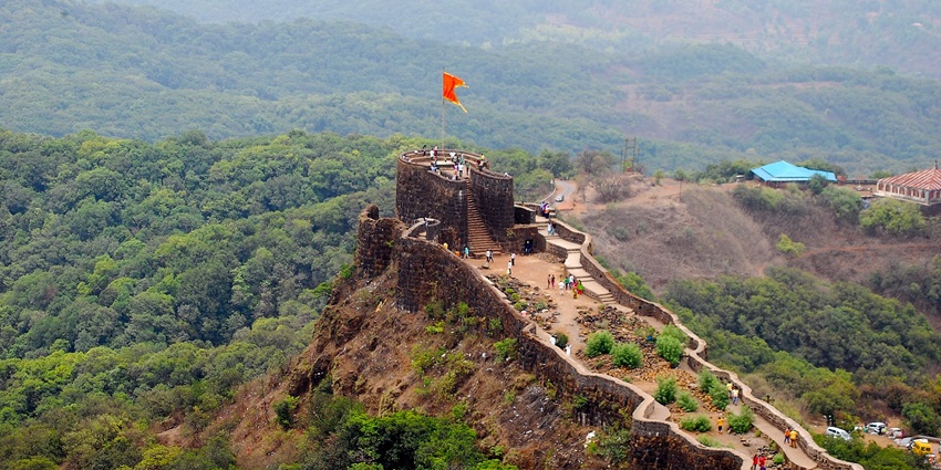 An aerial view of the famous tourist attraction of the region exuding historical charm.