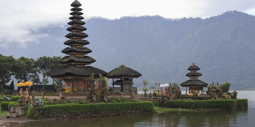 The Ulun Danu Beratan Temple near Lake Beratan is a Balinese Hindu temple.