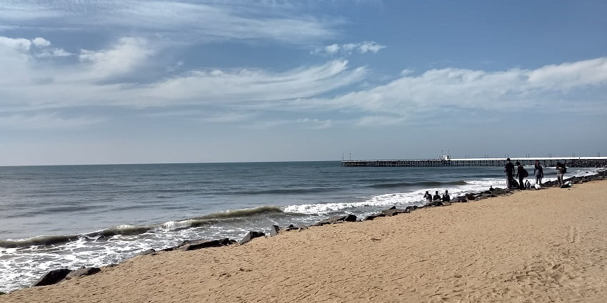 Puducherry Beach near Gandhi Statue to solve the severe coastal erosion problem