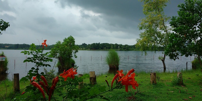 A scenic picture of Kolad Lake, which is again a must-see spot during road trips from Pune.