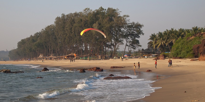 Querim Beach, a secluded spot near Morjim has multiple watersports activities.