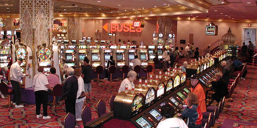Multiple Slot machines in a casino in Bristol UK