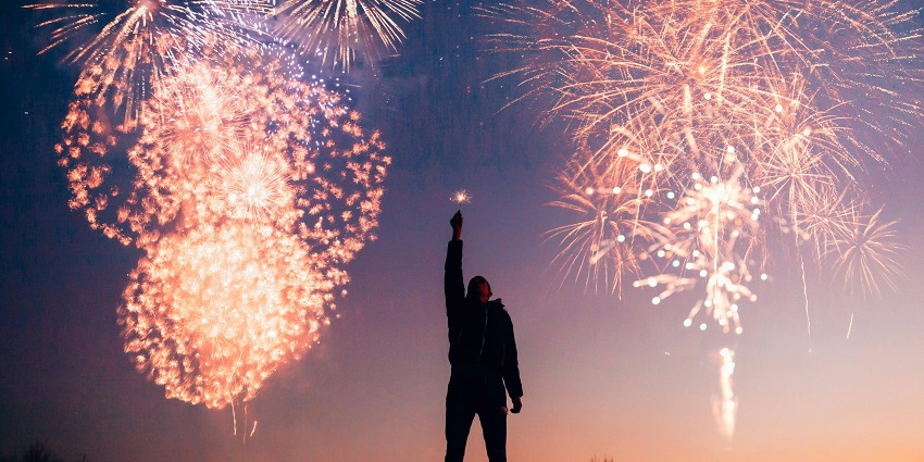 An image of a person enjoying the new year celebration at the Rajiv Gandhi Zoological Park.
