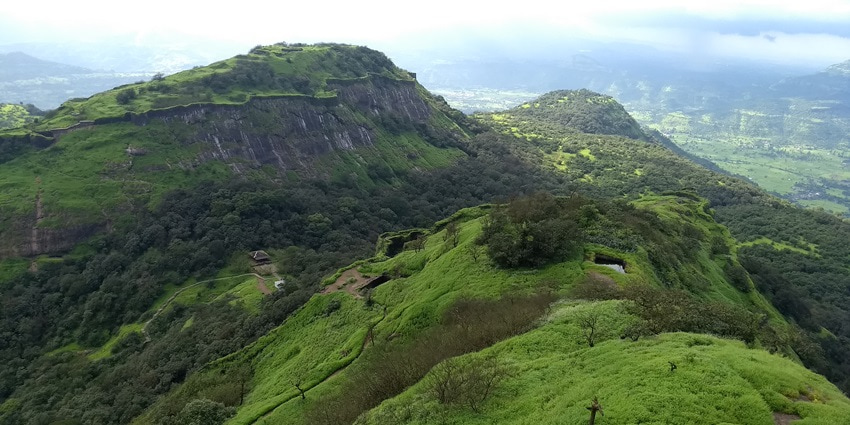 Image of Rajmachi fort side view - one of the best places to visit in Maharashtra in September