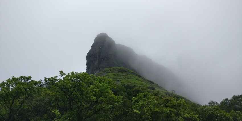 A picture of Rajmachi Fort, one of the best trekking forts in Maharashtra.