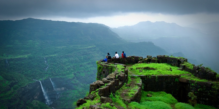Rajmachi Fort, a majestic hill fortress, showcases breathtaking views and rich history.