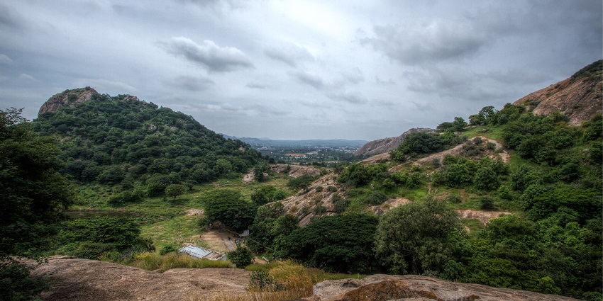 A view from Ramanagara Hills near Mysore. This place is located very close to Ramanagara