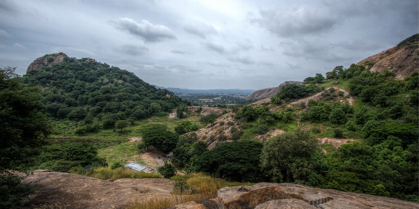 A view from the Ramanagara Hills-one of the top places to visit near Kanakapura.