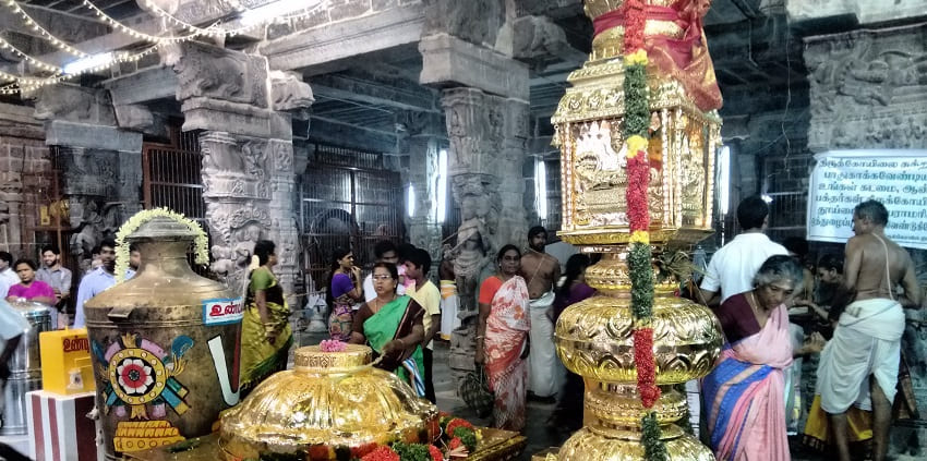 Graceful footsteps on the sacred ground of Ramaswamy Temple.