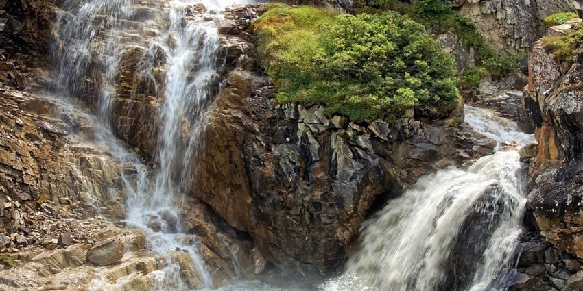 Dramatic view of Randha Falls with water splashing against rocks is one of the waterfalls in Maharashtra.