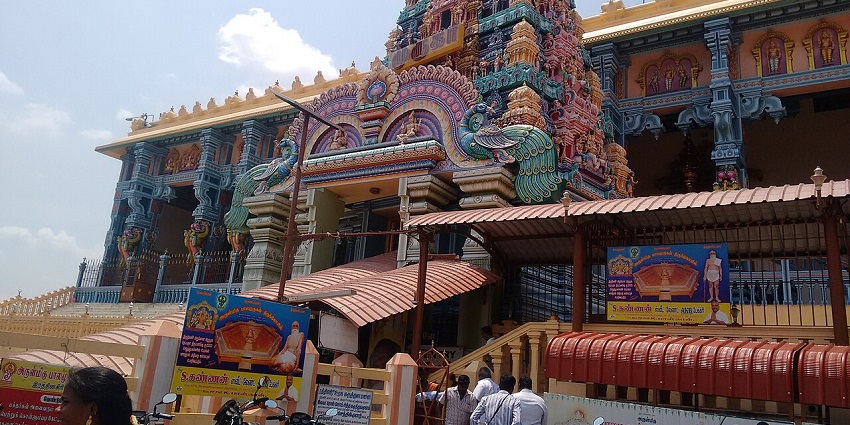 The serene beauty of Ratnagiri Murugan Temple near the temple in Vellore.