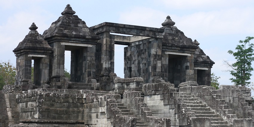 An image of Ratu Boko Palace offering stunning views of the landscape.
