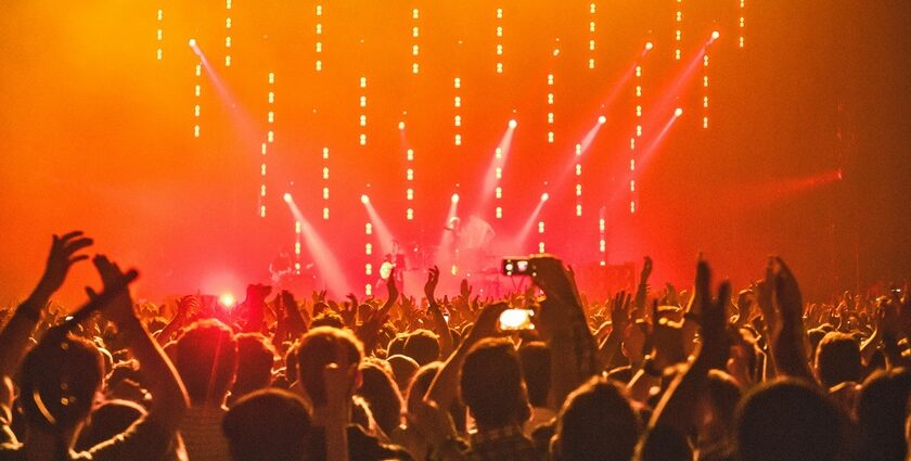 An image of vibrant nightlife at a rave party in Delhi, famous among the young people.