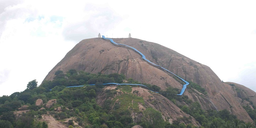 Splendid view of Revanna Siddeshwara Betta, against the clear sky