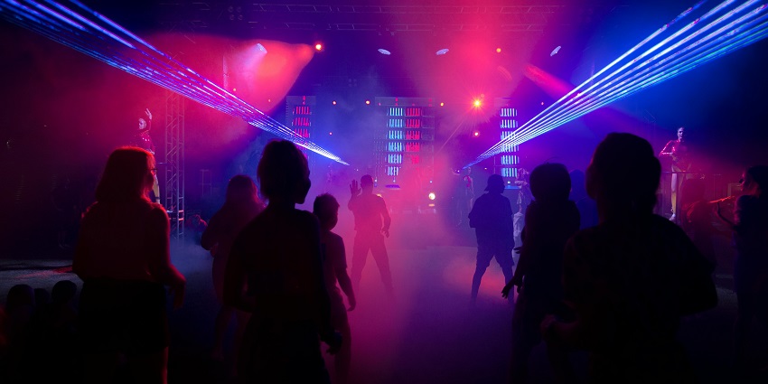 Cozy Rhythm and Blues nightclub featuring live music, dancing, and vibrant atmosphere.