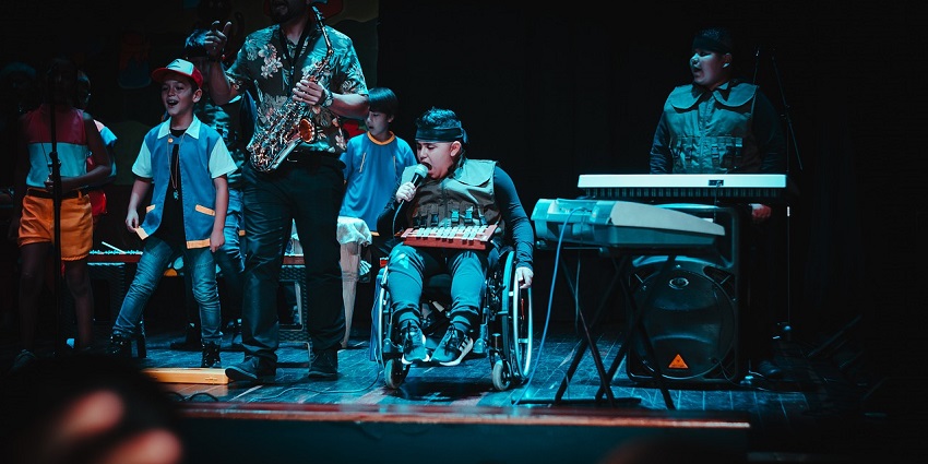 A scene from a live band performance at Rhythm & Blues, leading venue for music lovers.