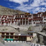 A view of the Rizong Monastery in Ladakh that has sacred chambers and structures