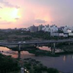 A picture of Aga Khan Bridge over the Mula-Mutha River, one of the common routes used from Pune.