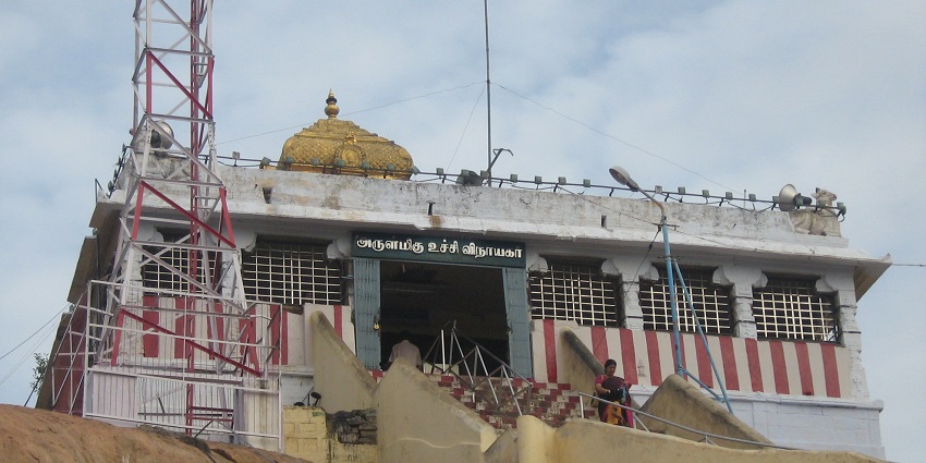 Rock Fort Temple is situated on the top of a hill near Thiruvellarai Temple