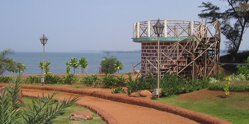 A glimpse of Rock Garden features vibrant sculptures, lush greenery, and serene pathways.