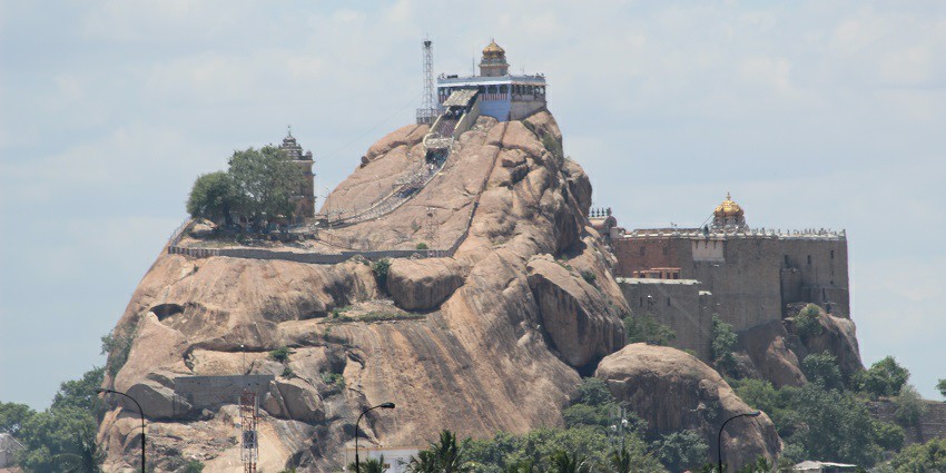 Rockfort Temple offers breathtaking views and unique rock-cut architecture