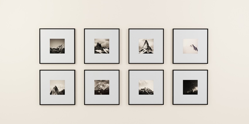 Picture frame display at the Sakshi Gallery, one of the top art galleries in Colaba