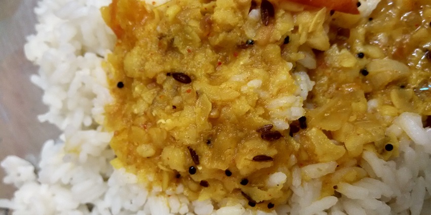 Sambar rice is the best food in Trichy, a South Indian dish of rice mixed with sambar