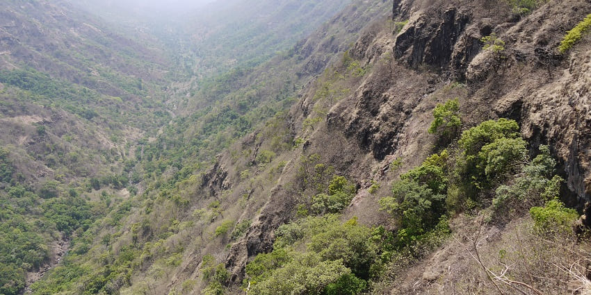 View of the rocky trails of Sandhan valley, an adventurous spot nearby